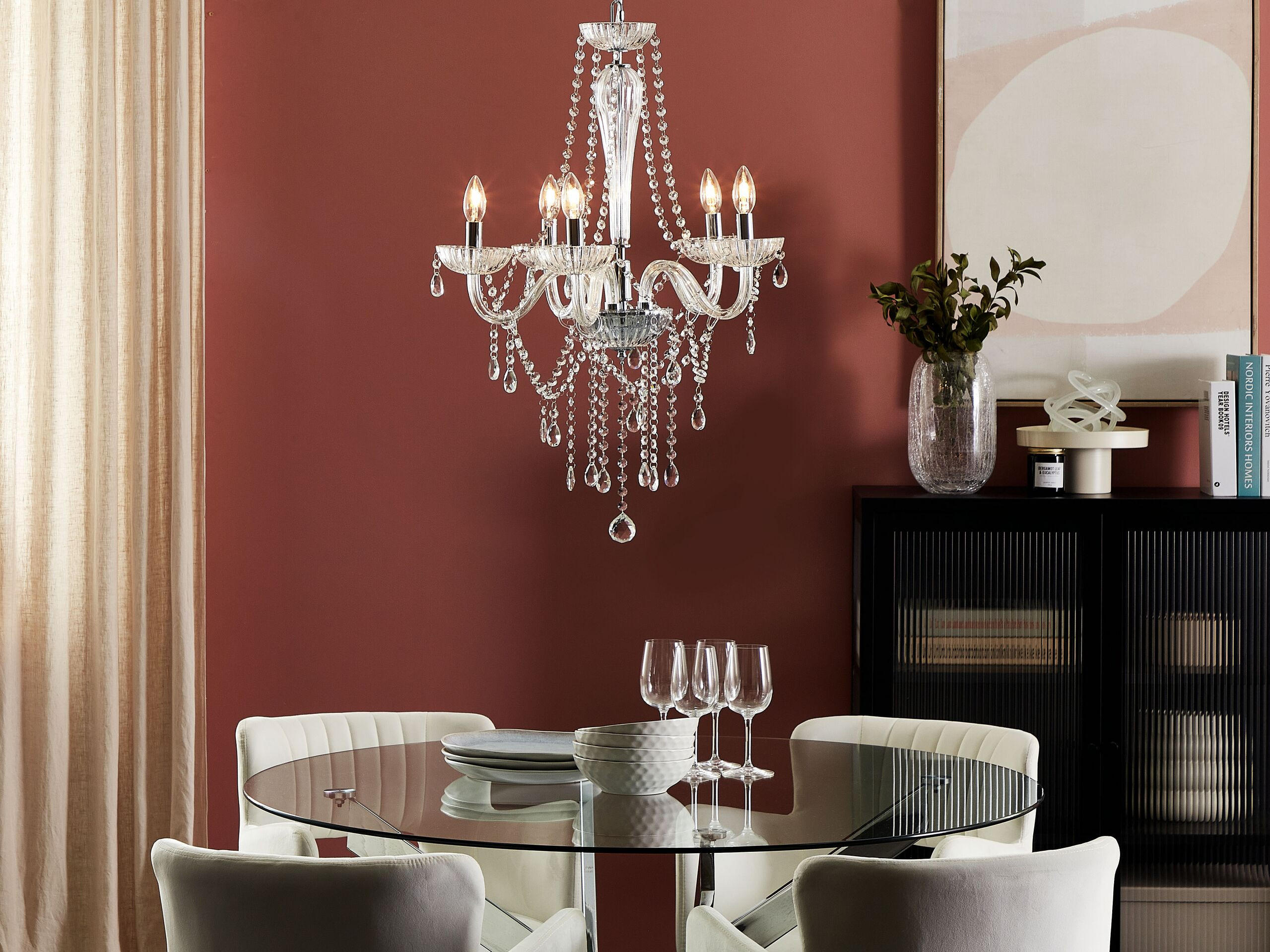 KRONLEUCHTER Locone 55/55/185 cm - Transparent, Metall (55/55/185cm) - Beliani
