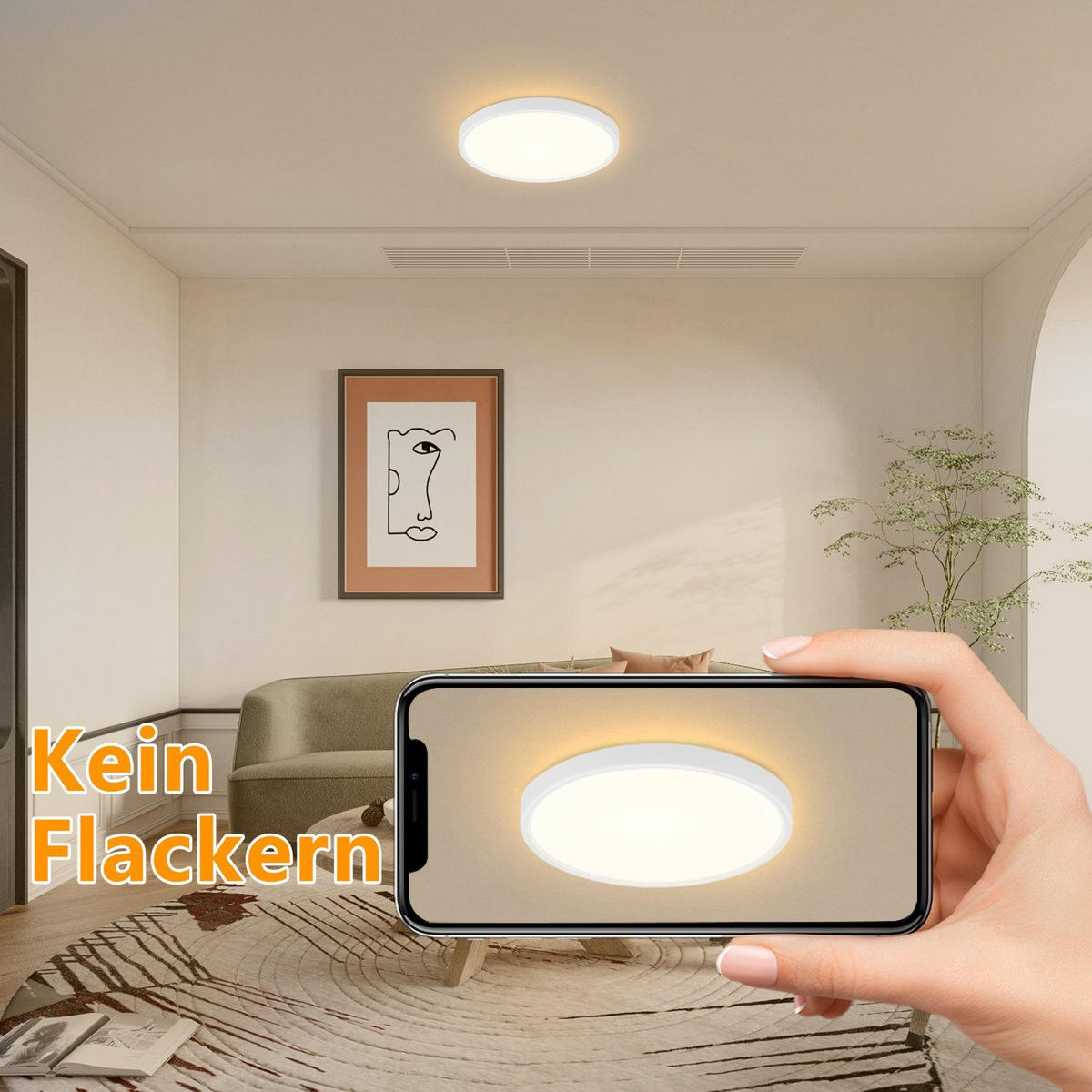 LED-DECKENLEUCHTE Berlin 22 cm - Weiß, Kunststoff (22/22/2.5cm) - Nettlife