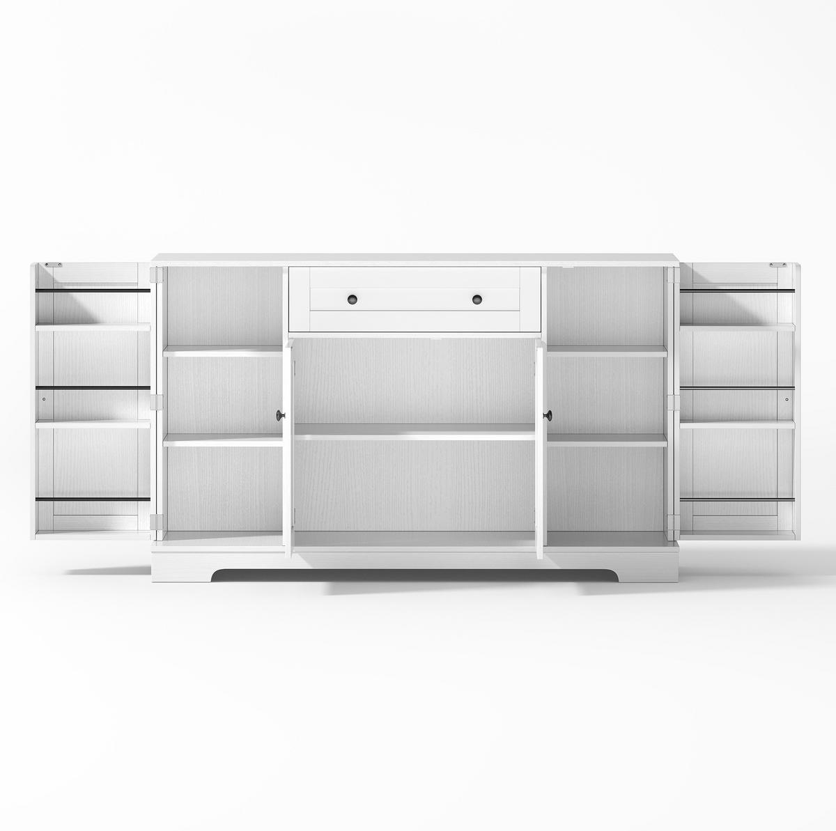 SIDEBOARD mit 4 Türen und Schublade in Weiß – moderner Stauraum - Weiß, Holzwerkstoff (138/85/40cm) - BEAOK