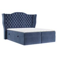 BOXBETT Royal Dunkelblau 200/200 cm im Samtstoff - Schwarz/Dunkelblau, Holz/Holzwerkstoff (200/200cm) - Maison de Reve