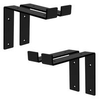 REGALHALTERUNG 2er Set - Schwarz, Metall (14.5/4/20cm) - ML-DESIGN