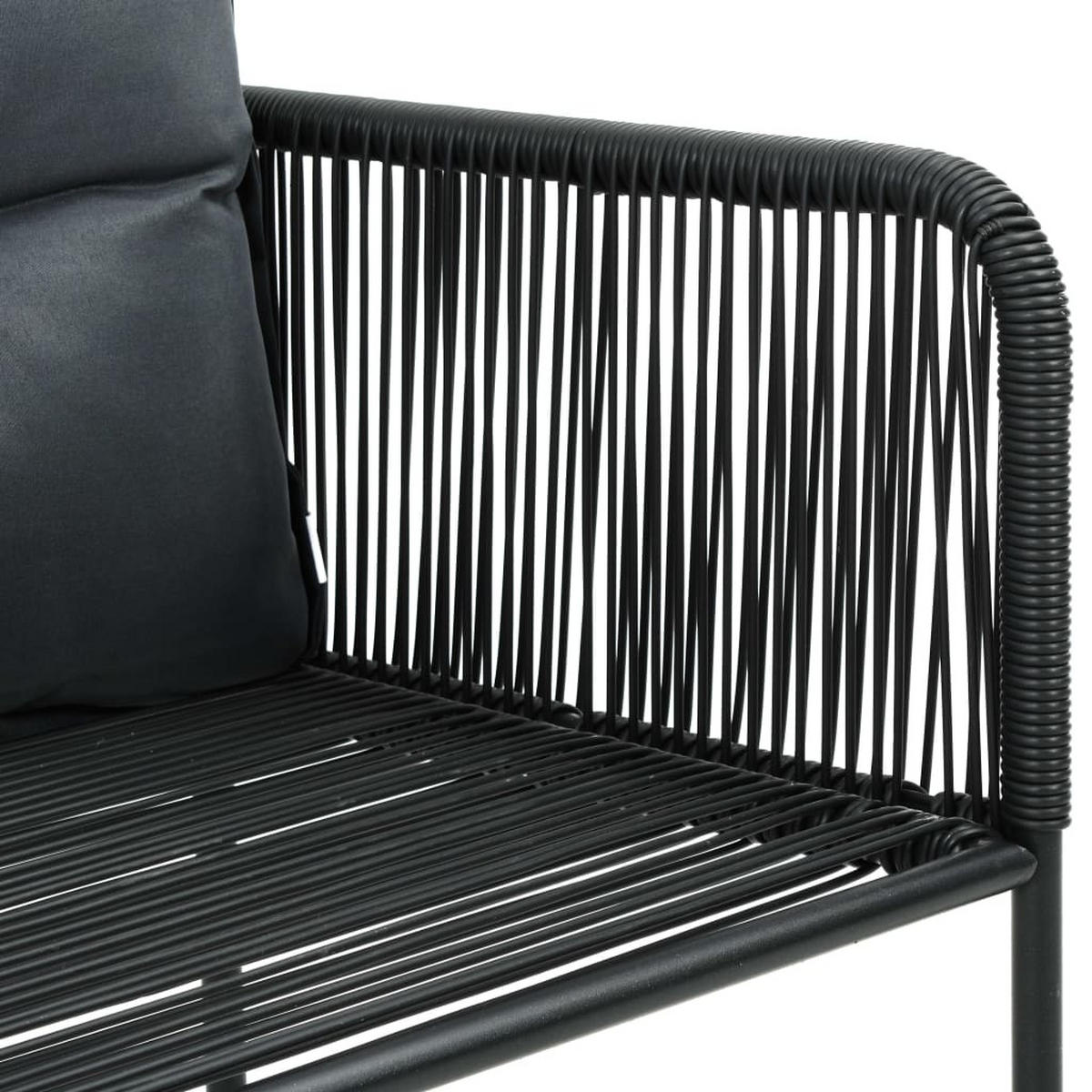 GARTEN-ESSGRUPPE 9Er Set Pvc Rattan Schwarz - Schwarz, Kunststoff - vidaXL