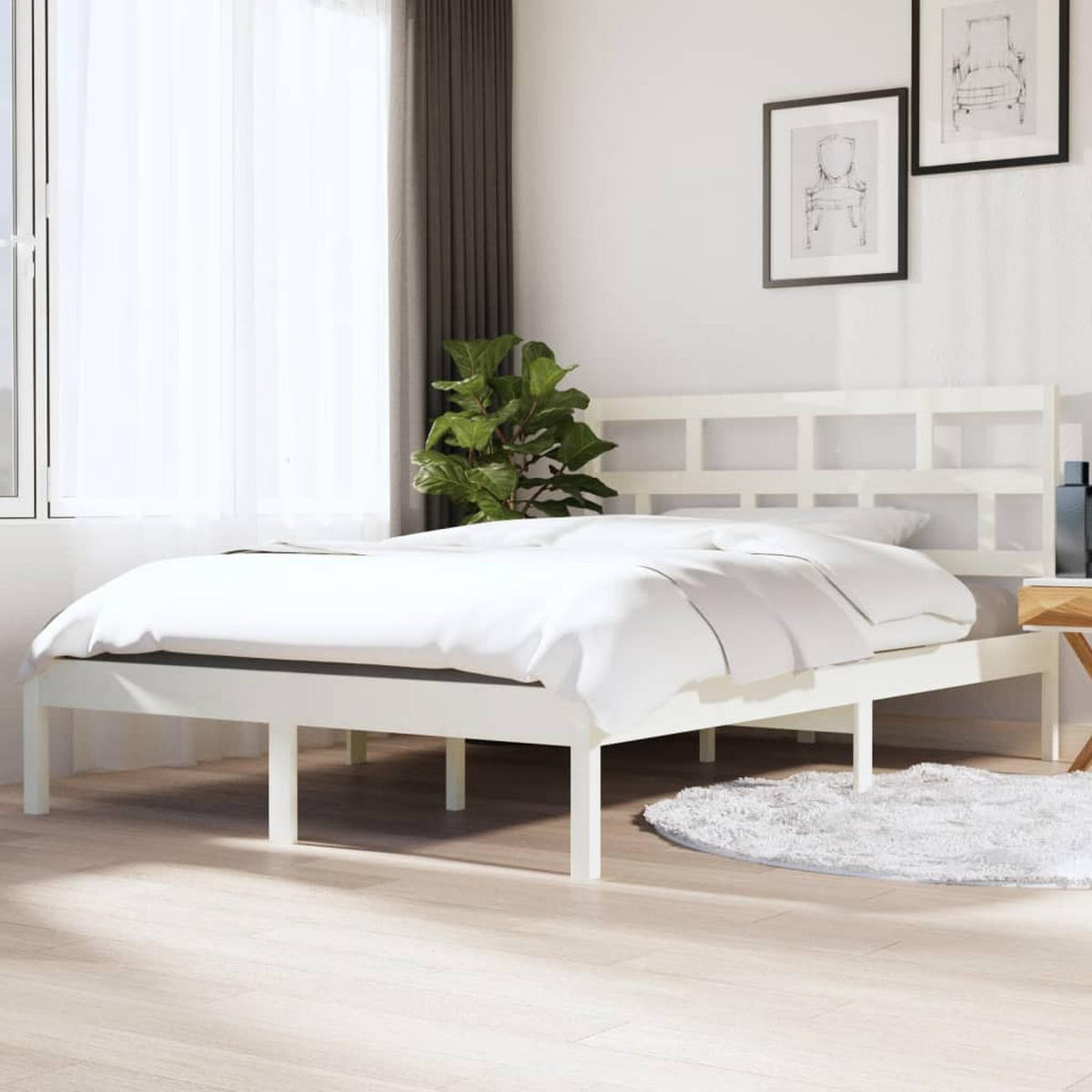 BETT Keener 146/195.5 cm - Weiß, Holz (140/190cm) - Nettlife