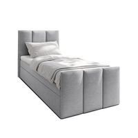 BOXBETT LEVENTE 80x200 cm mit Bettkasten und Matratze - Grau - Schwarz/Grau, Holz/Holzwerkstoff (80/200cm) - AX Living