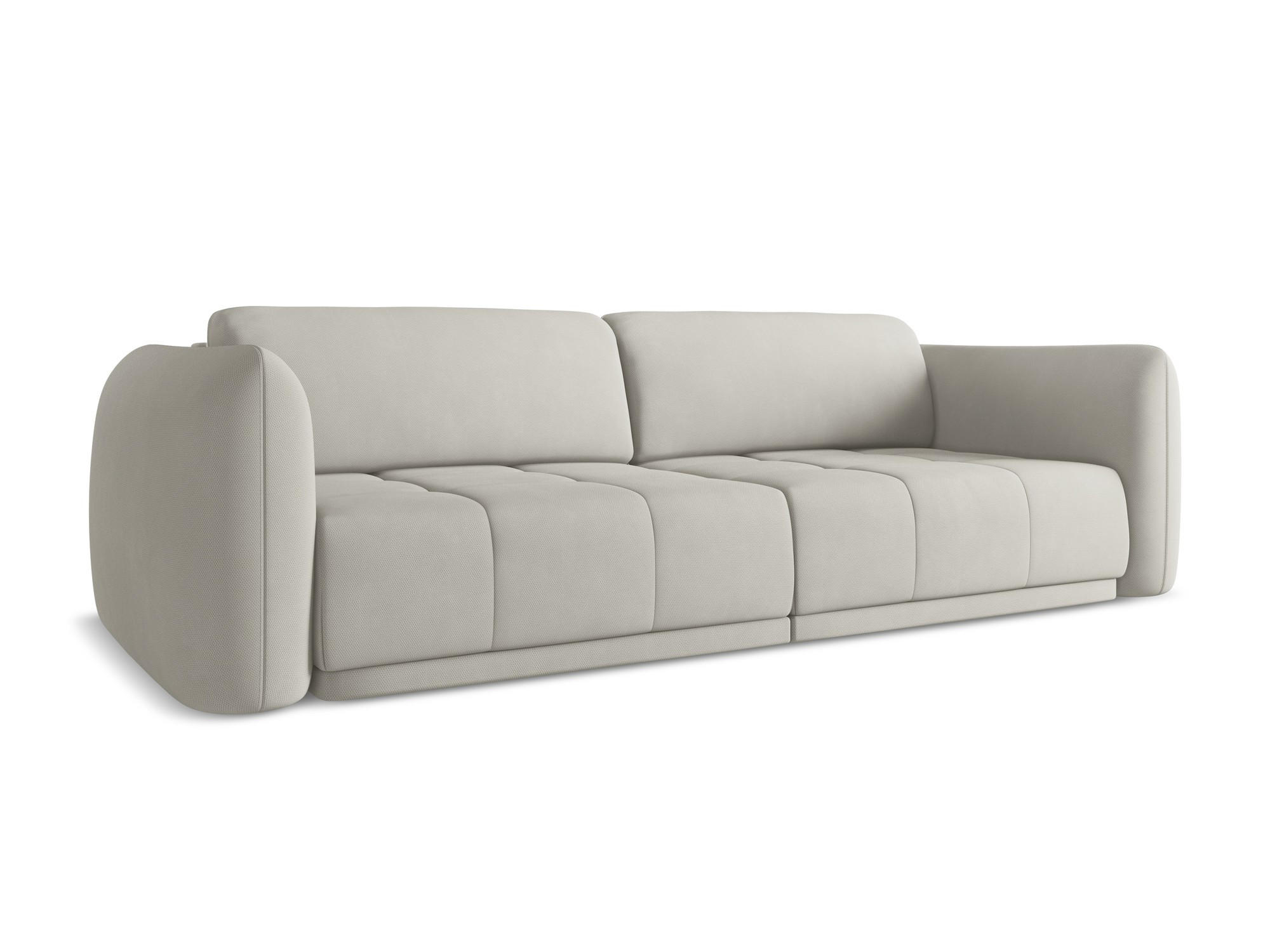 4-SITZER-SOFA Chenille Stoff Beige - Beige/Schwarz, Kunststoff/Textil (250/74/105cm) - Makamii