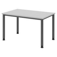 SCHREIBTISCH Serie-H Gestell: Graphit 80/120/74 cm in Grau - Grau, Holzwerkstoff (80/120/74cm) - bümö
