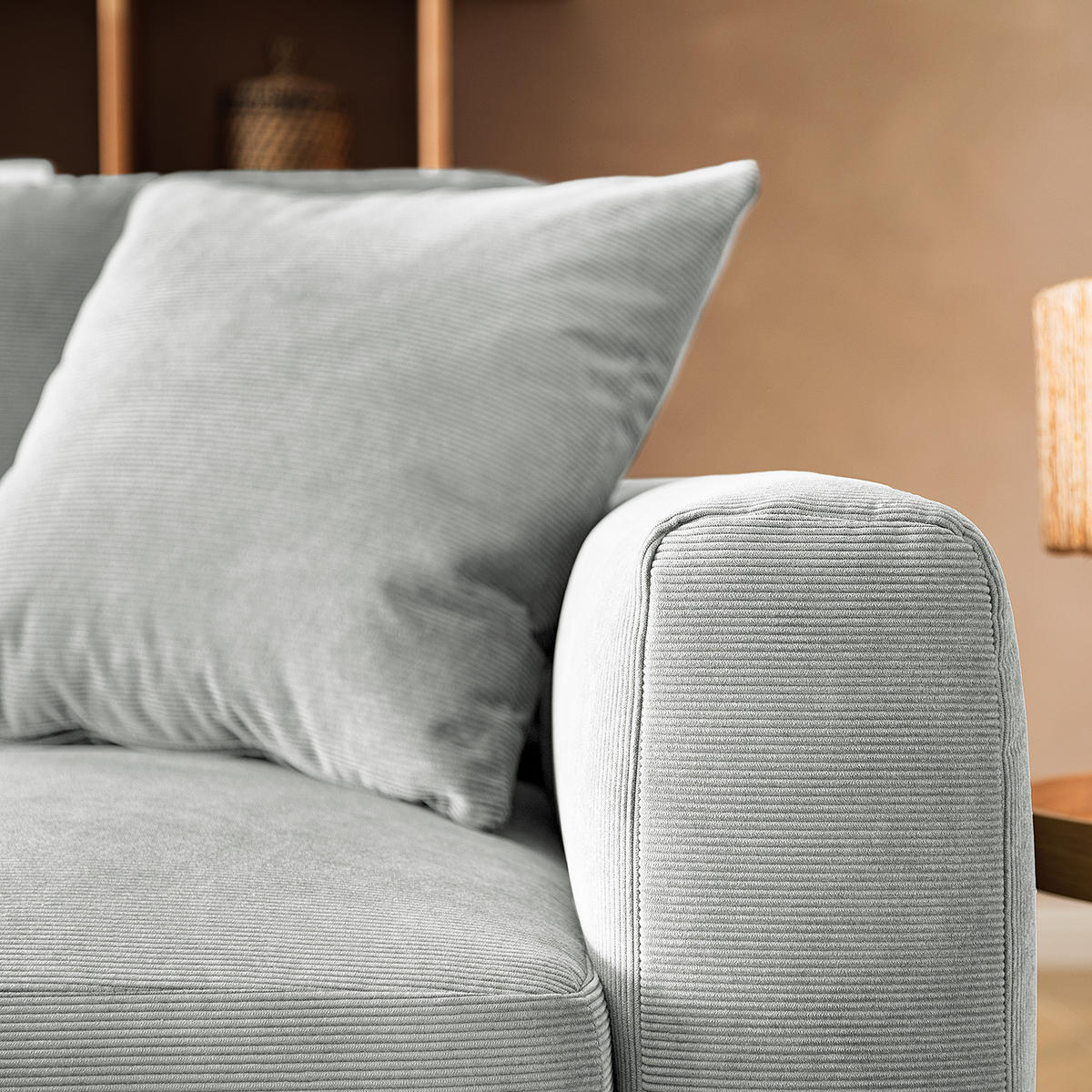 ECKSOFA mit Longchair - Schwarz/Grau, Textil (286/183cm) - home24