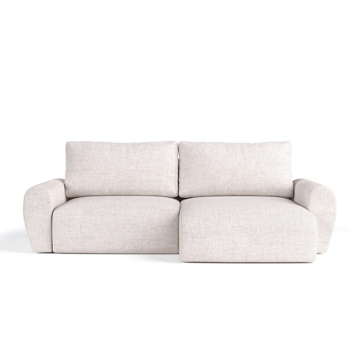 ROHOVÁ SEDAČKA OMARI, textil, Světle béžová - černá/písková barva, dřevo/kompozitní dřevo (253/153cm) - AltaBeds
