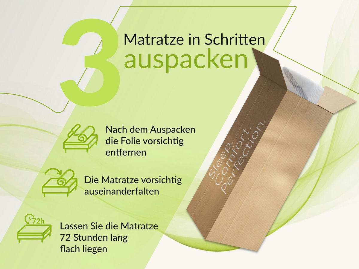 FEDERKERNMATRATZE TOVA - 90/200 - H3 - Apri - Multicolor, Textil (90/200cm) - MKS