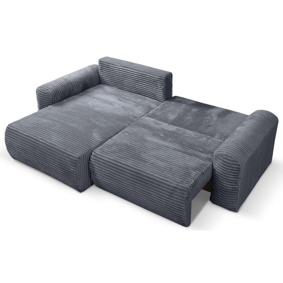 ECKSOFA Leo grau beidseitig montierbar - Schwarz/Grau, Kunststoff/Textil (255/85cm) - Selsey