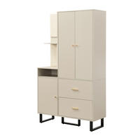 KOMPAKTGARDEROBE 110/38/186 cm aus MDF mit gepolsterten Paneelen Graubeige - Beige, Holzwerkstoff (110/186/38cm) - Modenvie
