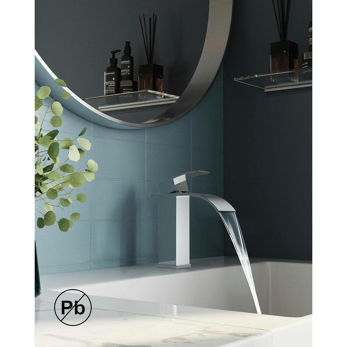 WASCHTISCHARMATUR Wasserfall Chrom 110 mm Auslaufhöhe - Silberfarben, Metall (12.7/7.5/17.8cm)