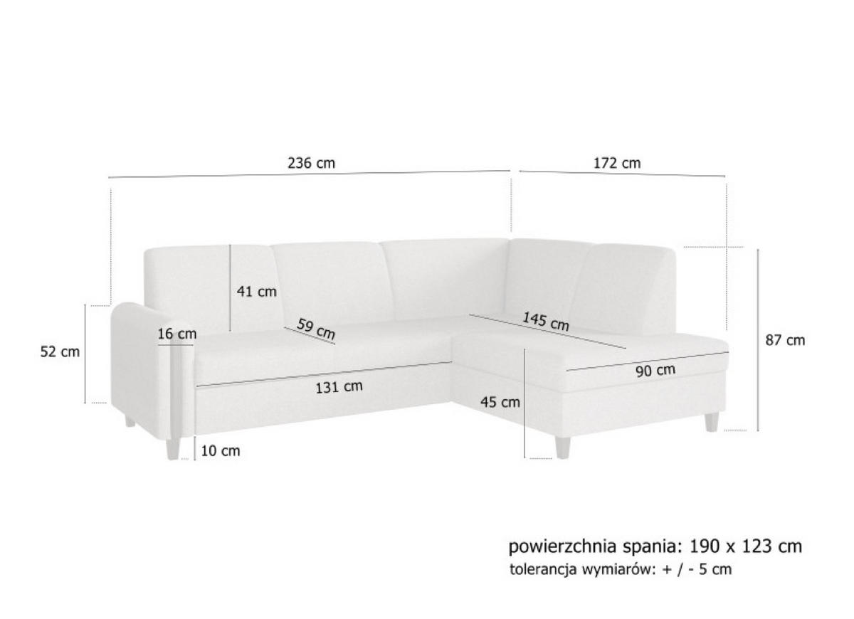 ECKSOFA Beige FLORA Stoff Bubble Rechts - Beige, Textil (236/172cm) - Sepro Meble