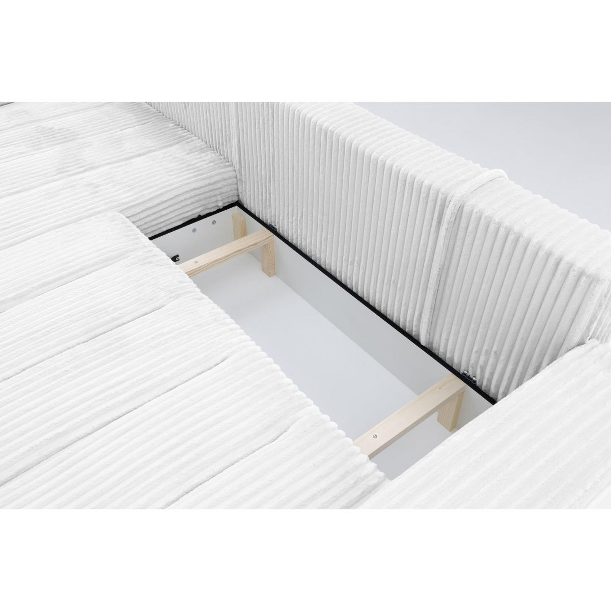 ECKSOFA PIANO L Links mit Schlaffunktion 137x234 Cord Hellgrau - Silberfarben/Hellgrau, Holz/Textil (278/178cm) - Muffo