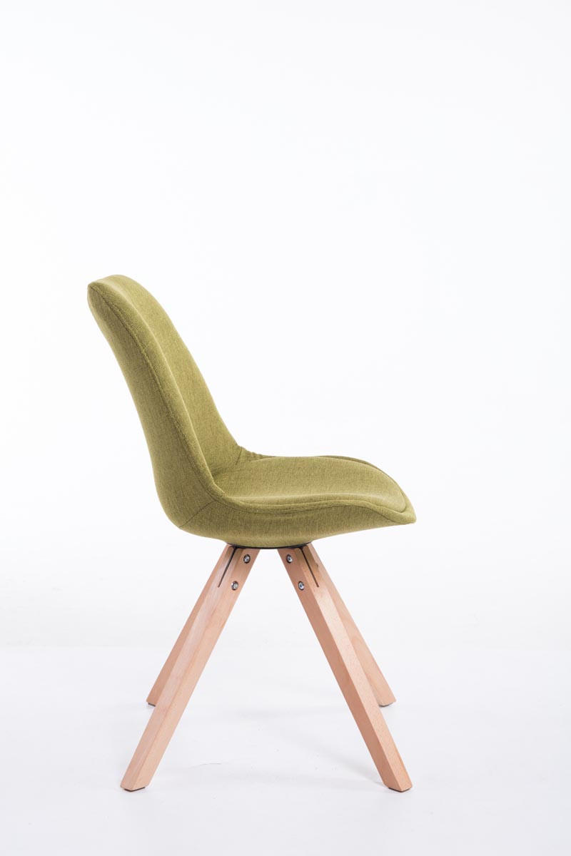 BESUCHERSTUHL Toulon Stoff, Gestell Buchenholz Natura Square Grün - Naturfarben/Grün, Holz/Buchenholz (48/83/56cm) - TPFLiving
