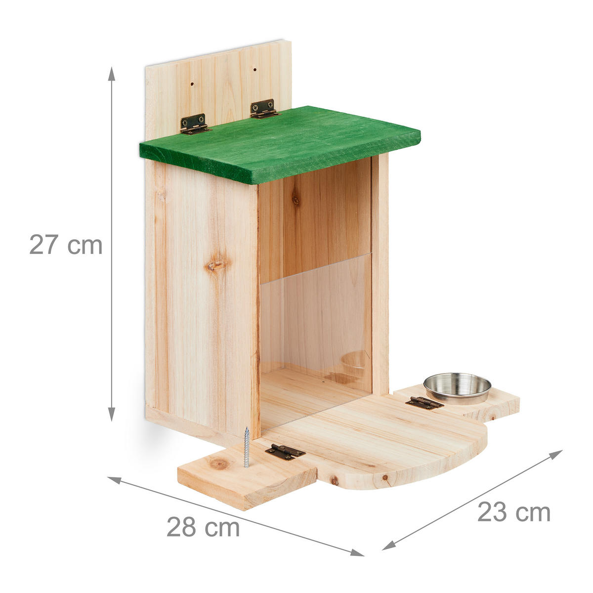 EICHHÖRNCHENFUTTERHAUS - Hellbraun, Holz/Kunststoff (28/27/23cm) - Relaxdays