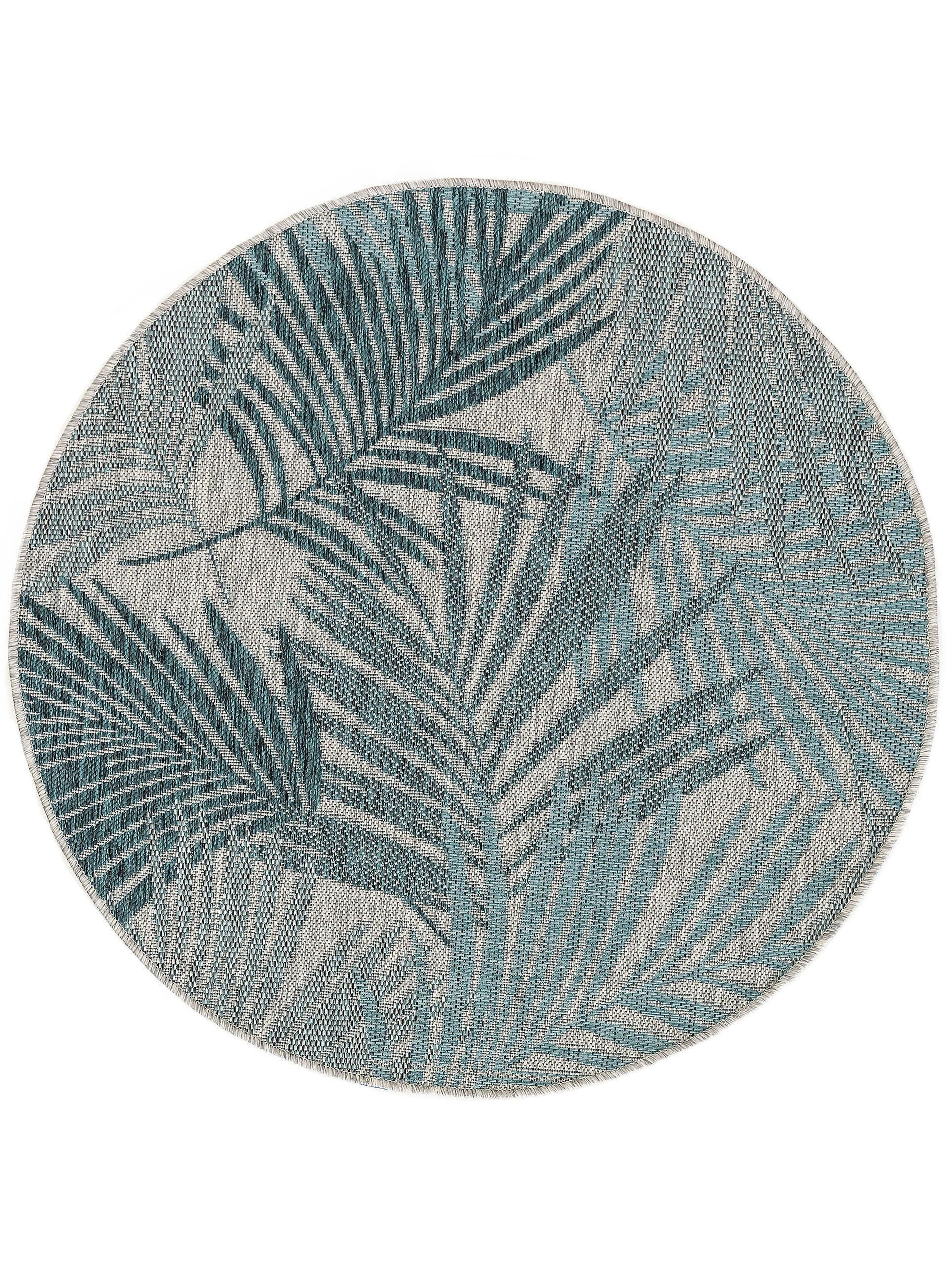 OUTDOORTEPPICH rund Cleo Blau ø 120 cm rund - Blau, Textil (120/120cm) - benuta Nest