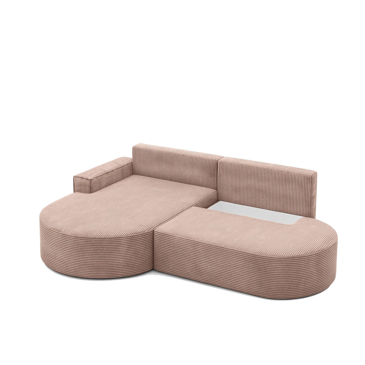 ECKSOFA Modena Pro - Komfort Und Stil Stoff Poso Rosa Links - Rosa, Holz (179/278cm) - Kaiser Möbel