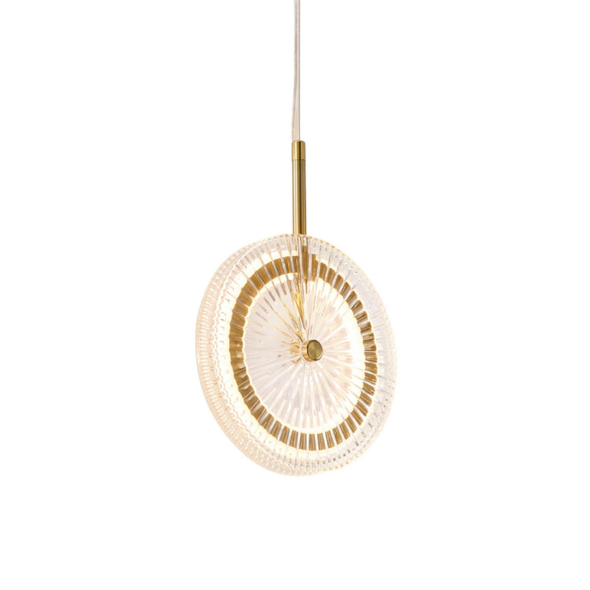 HÄNGELEUCHTE Alma, Transparent und Messing, 27cm - Goldfarben, Glas (160/20/27cm) - KOSILUM