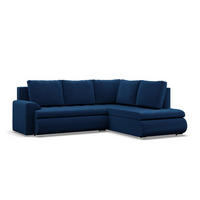 ECKSOFA RECHTS MIT SCHLAFFUNKTION FORESTA, Dunkelblau - Dunkelblau, Textil (230/200cm) - Mebligo