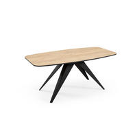 ESSTISCH Ferro Gold Craft Eiche / Schwarz 160/200 / 80 / 76cm - Eiche Bianco/Schwarz, Holz/Holzwerkstoff (80/160/76cm) - Feldmann-Wohnen