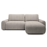 ECKSOFA Lelu Greige beidseitig - Taupe/Schwarz, Kunststoff/Textil (245/165cm) - Selsey