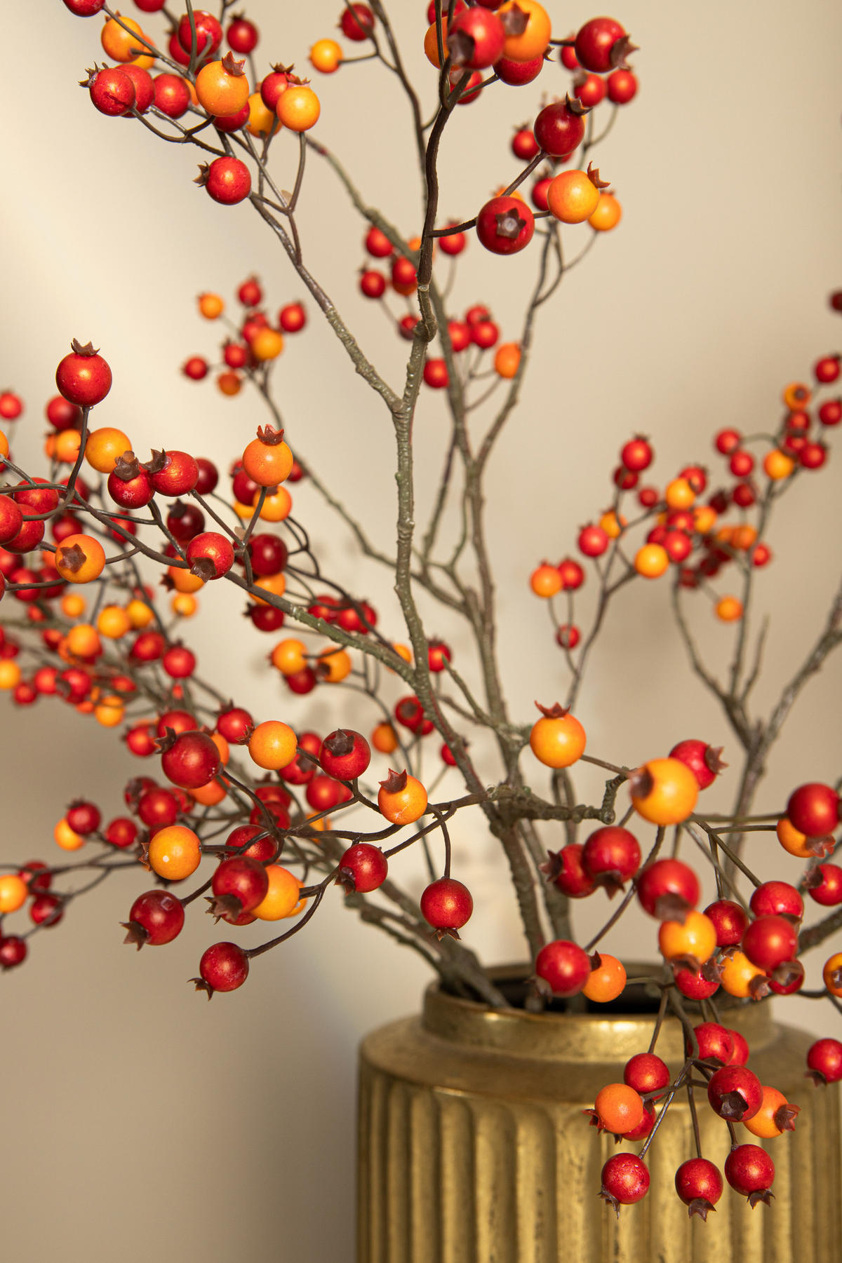 KUNSTZWEIG Berry Rot 48/26/80cm - Rot, Metall (26/80/48cm) - PTMD Collection