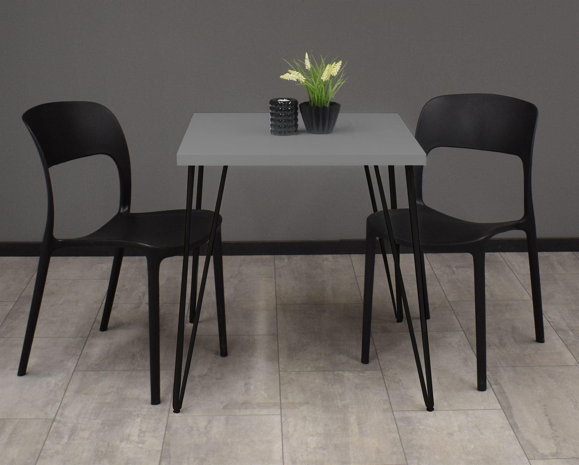 BARTISCH Eirena 70x70x75 schwarz matt/kreidegrau matt lack - Hellgrau, Metall (70/70/75cm) - 58aufmkessel