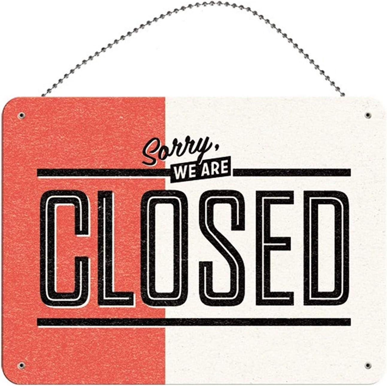 BLECHSCHILD 15/20 cm Wendeschild Open/Close - Multicolor, Metall (20/15/0.5cm) - Nostalgic-Art