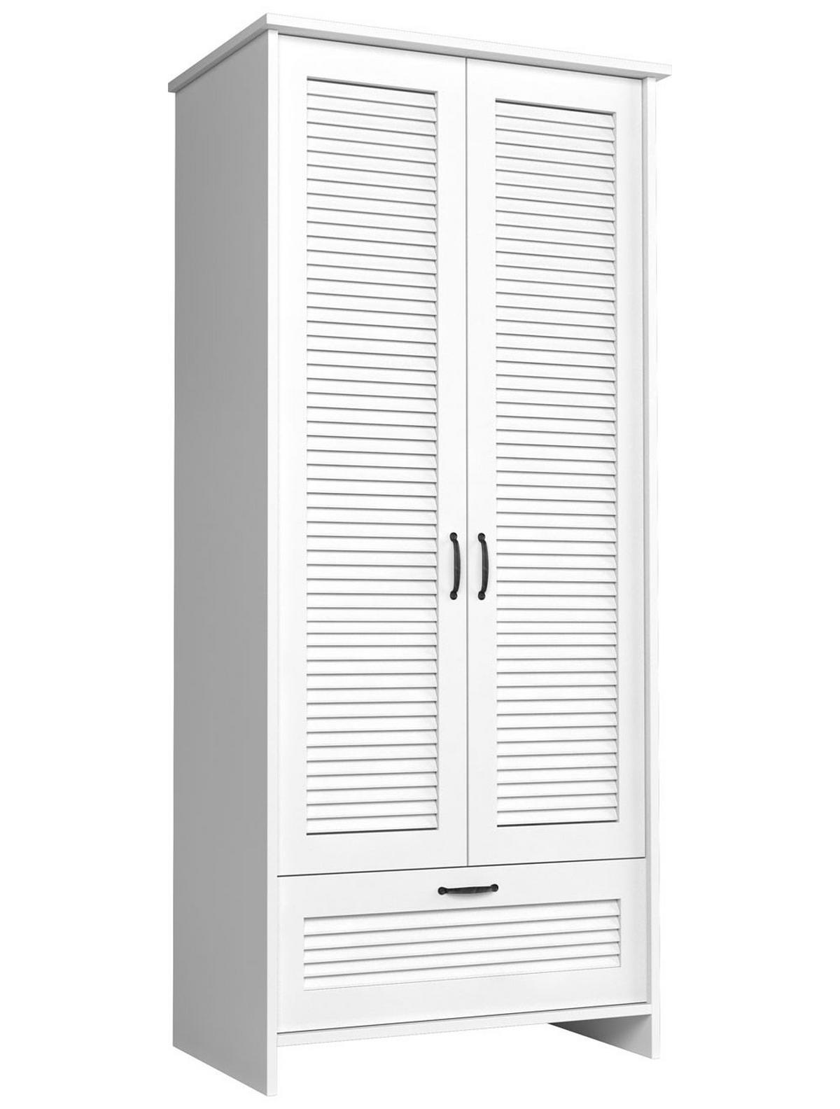 KLEIDERSCHRANK Orient weiß 88,4 / 52,5 / 198,2cm - Weiß, Holz/Holzwerkstoff (88.4/198.2/52.5cm) - Feldmann-Wohnen