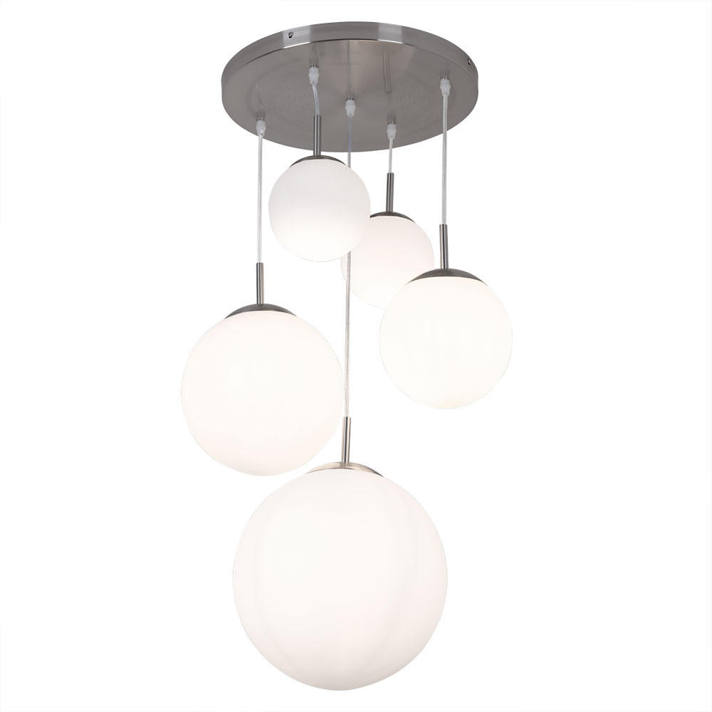 LED HÄNGELEUCHTE BALLO Metall Weiß - Weiß, Metall (50/50/90cm) - Globo Lighting
