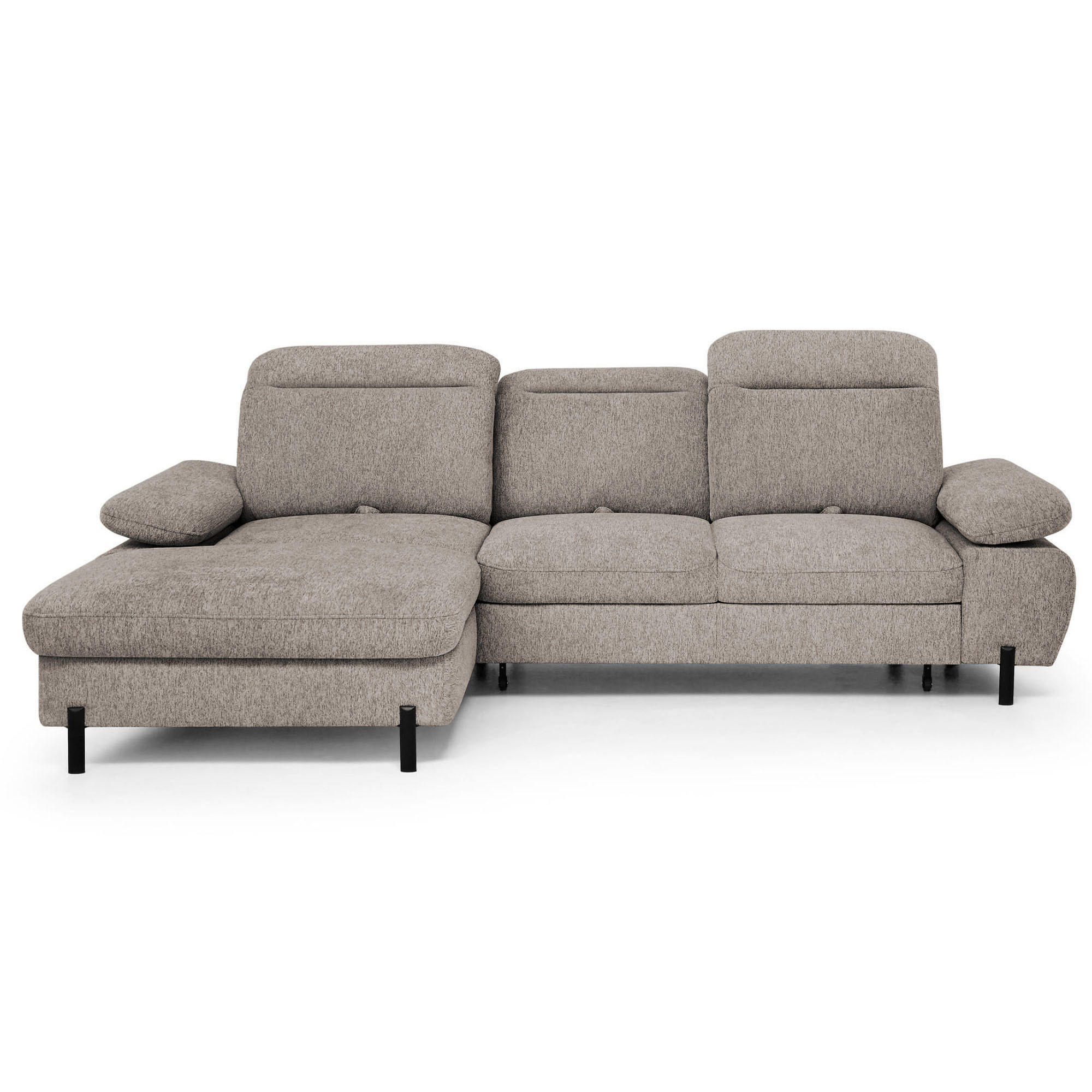 Beautysofa Eckschlafsofa Hellbraun 285x190 cm
