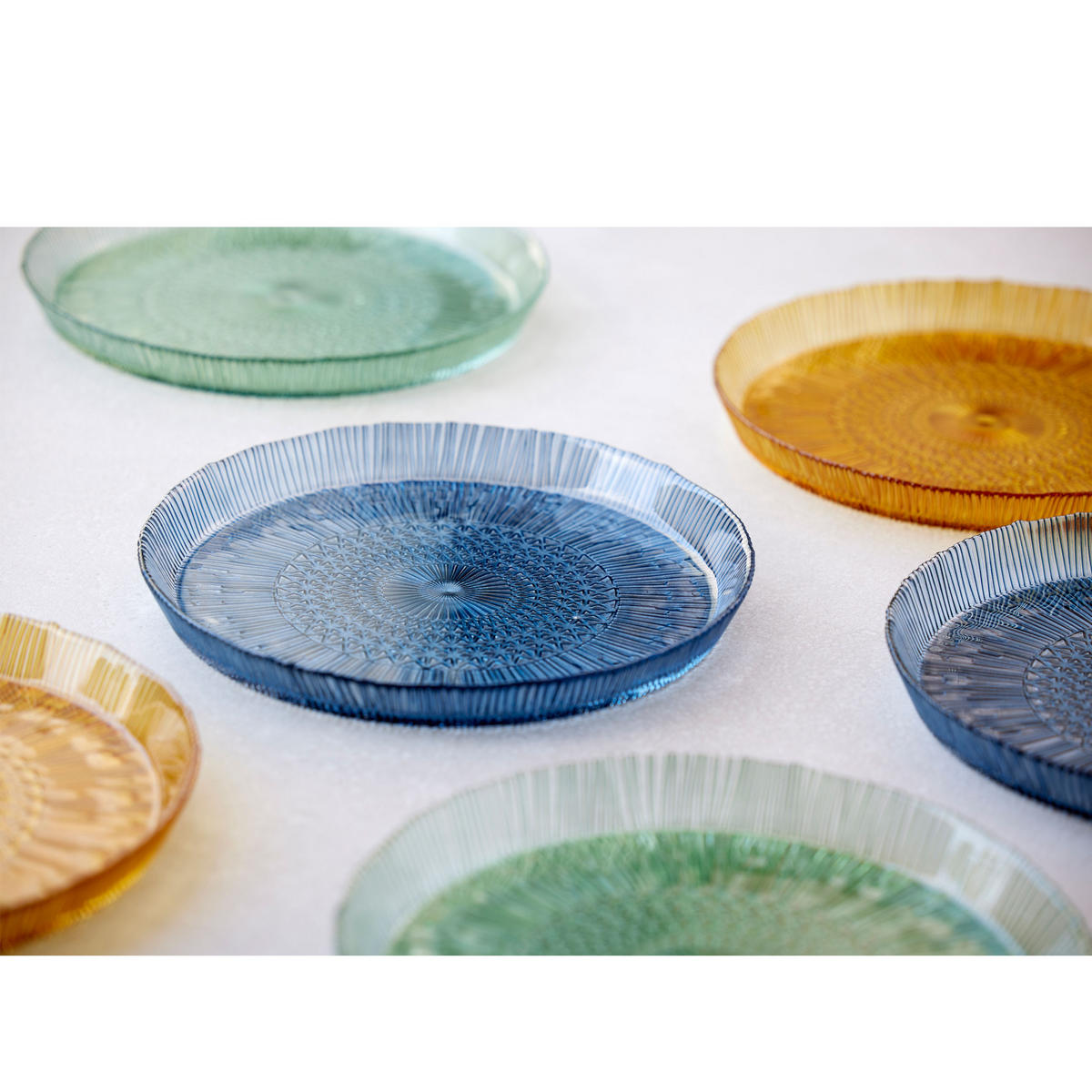 SERVIERPLATTE rund Kusintha 30 cm Blau - Blau, Keramik (30/3/30cm) - Bitz