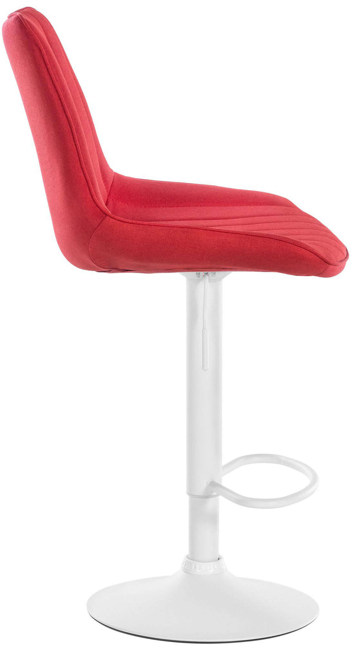 BARHOCKER 2er Set Tolor Stoff weiß rot - Rot/Weiß, Textil/Metall (49.5/112/50cm) - TPFLiving