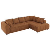 ECKSOFA ORTA Orange Stukture - Rechts - Schwarz/Orange, Textil (200/325cm) - MKS