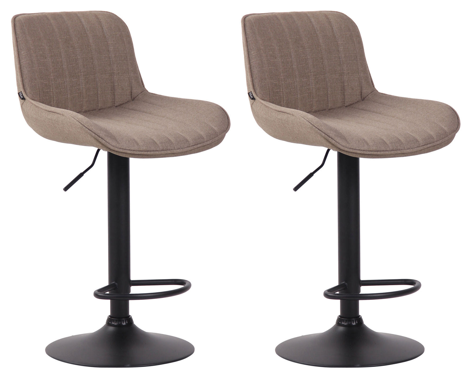 BARHOCKER 2er Set Stoff taupe - Taupe/Schwarz, Textil/Metall (50/86/50cm) - CLP