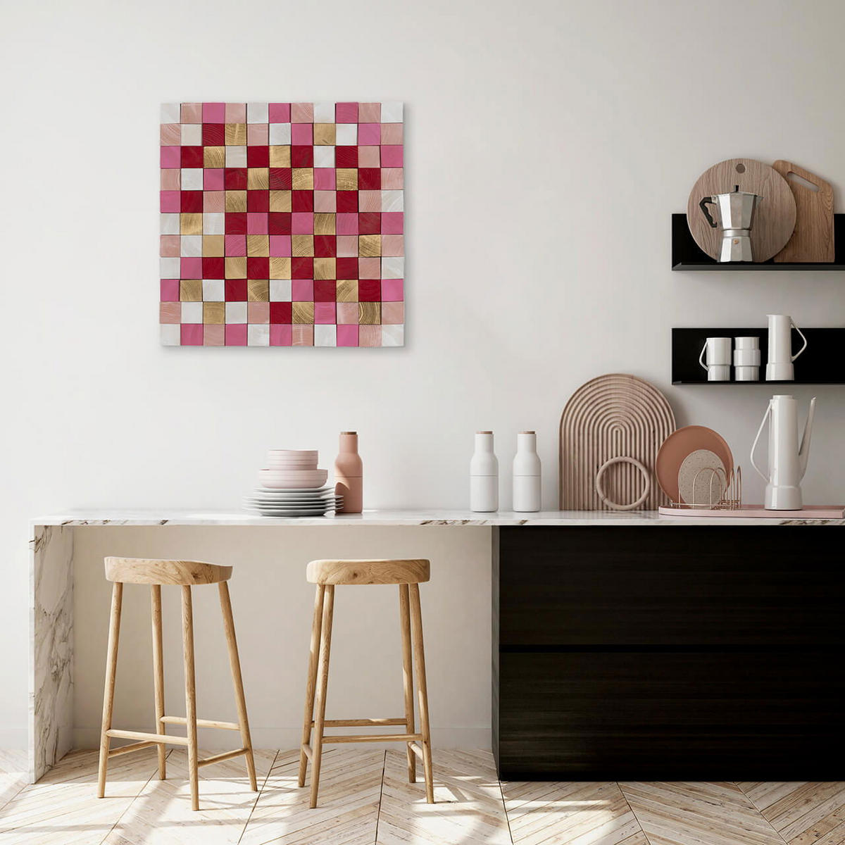 HOLZBILD Rot 75/75 cm - Rot, Holz (7/75cm) - KUNSTLOFT