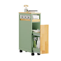 NISCHENSCHRANK 20 cm breit mit 2 Auszügen, Grün 50,5×20×79cm - Ahornfarben, Fell (50/79/20cm) - SoBuy