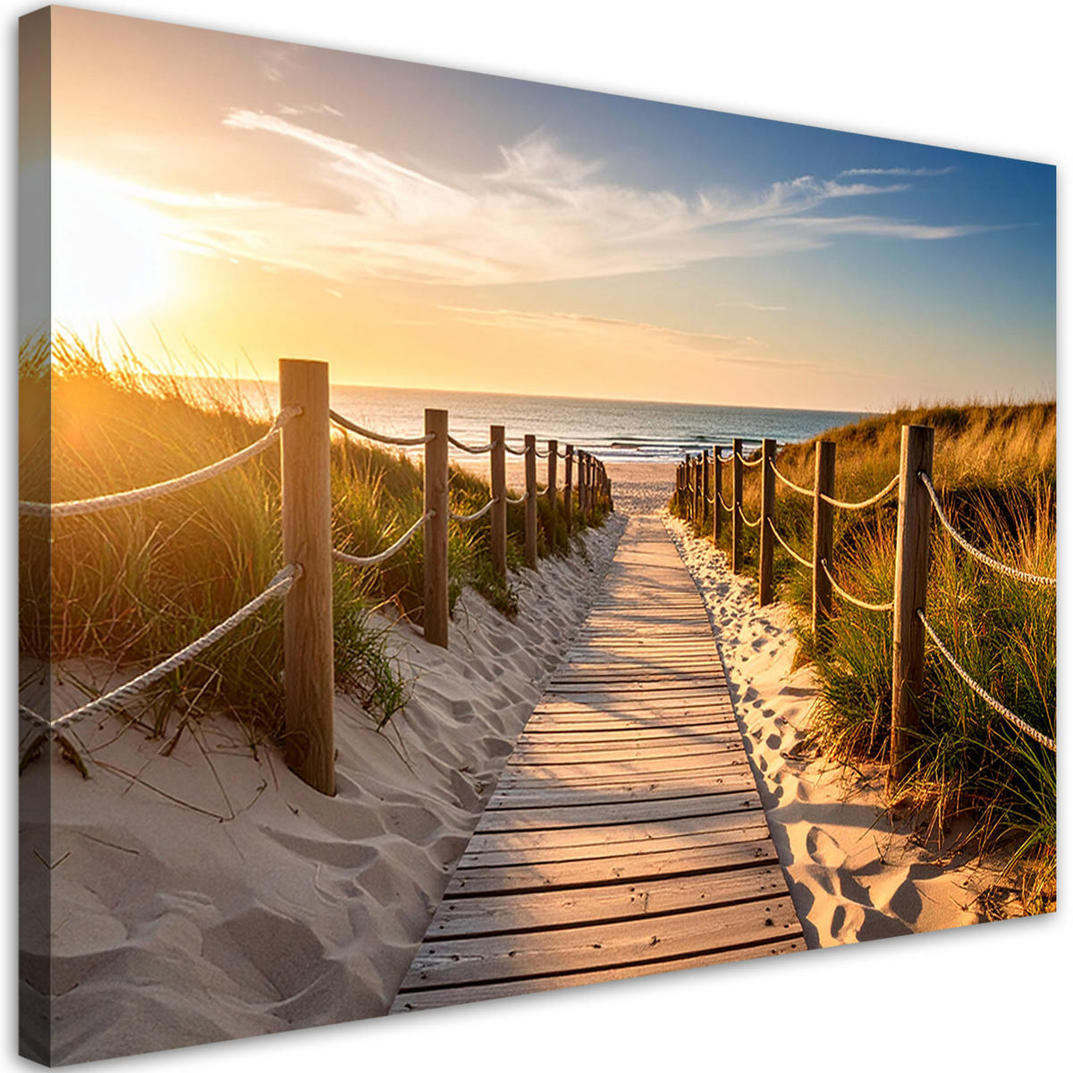 LEINWANDBILD Weg zum Strand Landschaft 100x70cm - Orange, Textil (100/70cm) - Feeby