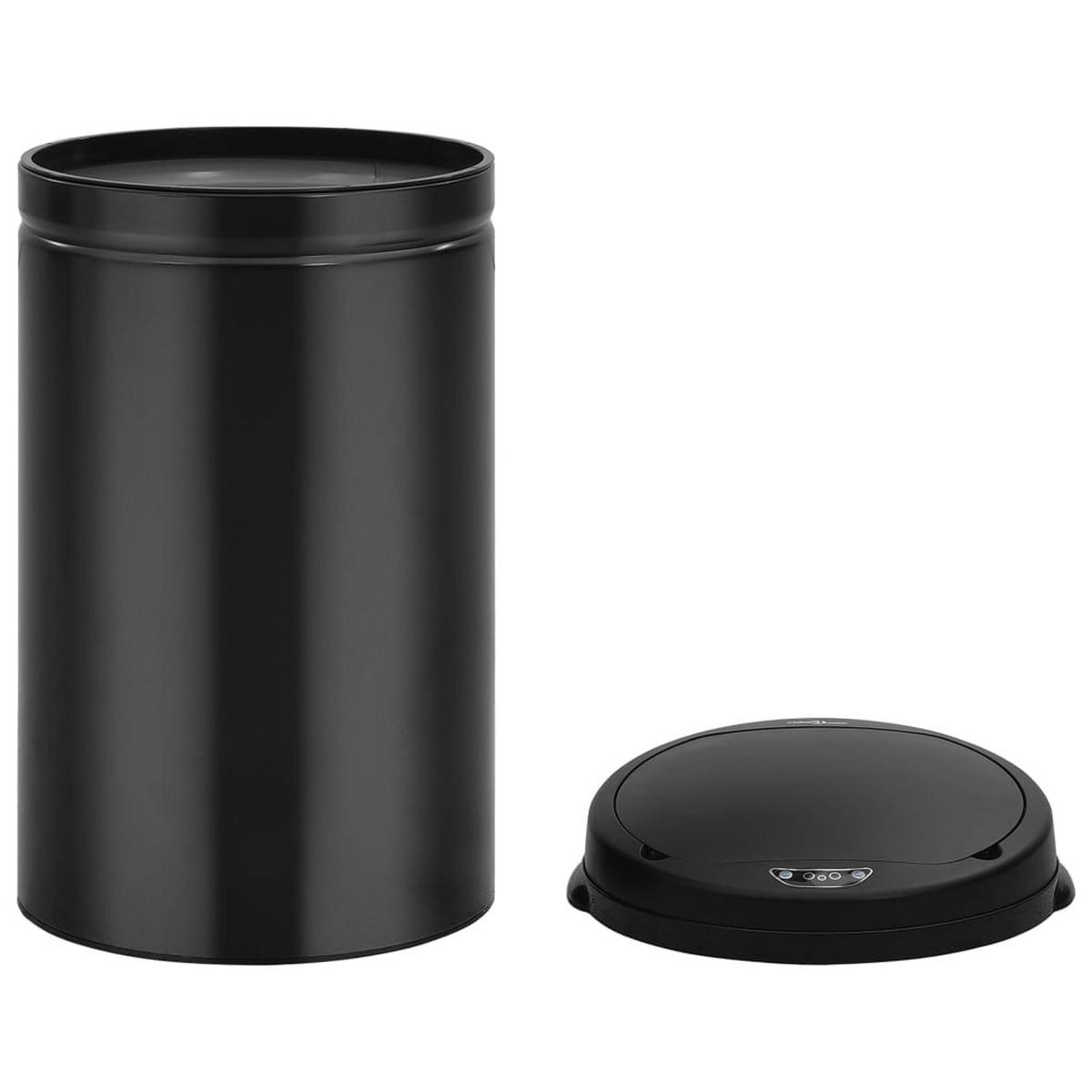 MÜLLEIMER mit Sensor 40L Schwarz Abfalleimer Automatik - Schwarz, Metall (30.5/67.5/30.5cm) - DELUKE