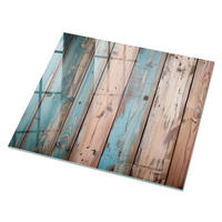 GLASPLATTE 80x60 cm – Rustikales Holz - Blau, Glas (0.4/80/60cm) - ArtPrintCave