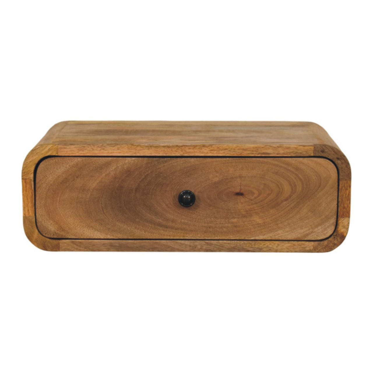 Artisan Furniture STOLEK s povrchem Roasted Almond, 1 otevřená police, kožené sedadlo, kakaově hnědá