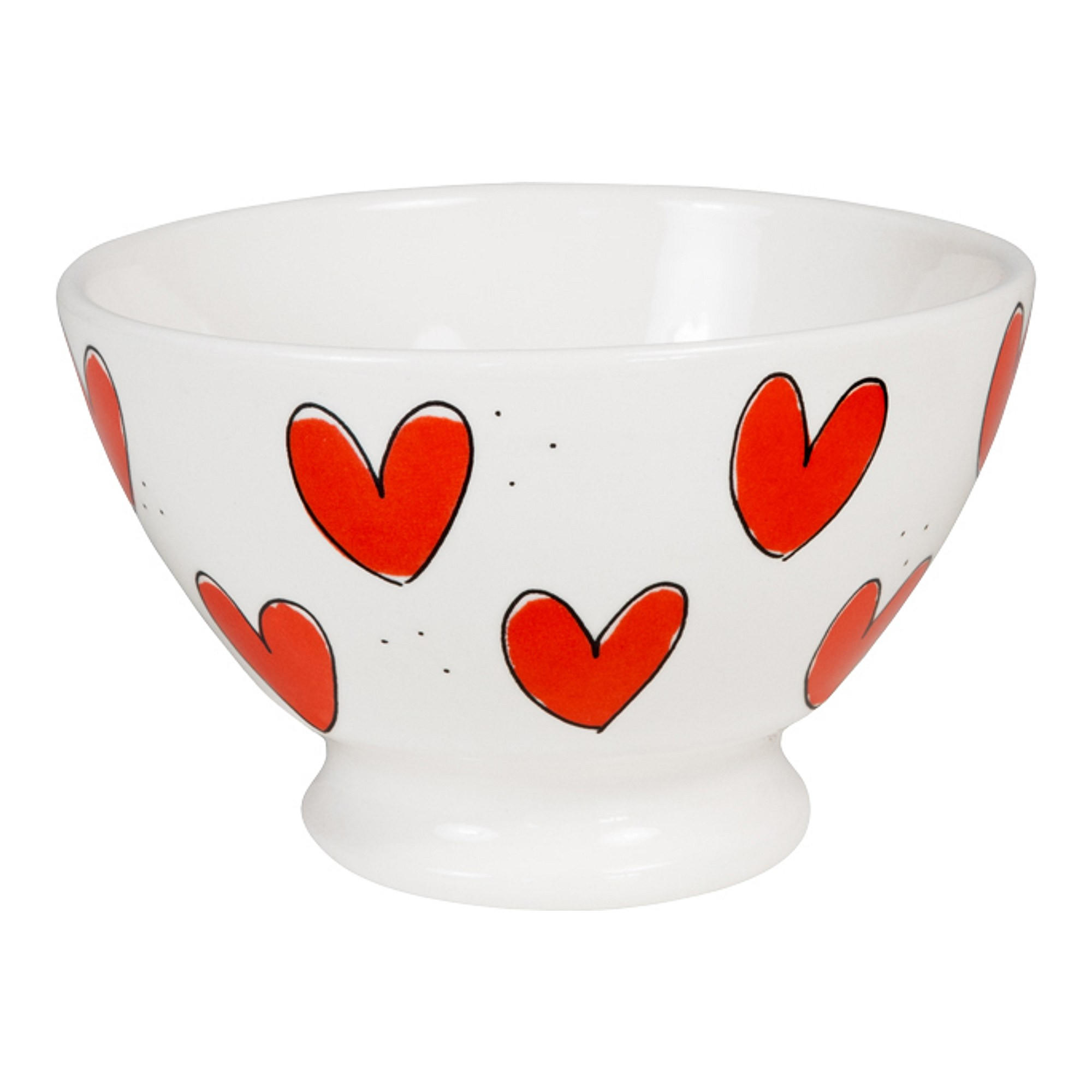 SCHALE AUF FUSS Rote Herzen in Rot - 13cm - Multicolor, Keramik (12.7/8.3/7.4cm) - Blond Amsterdam