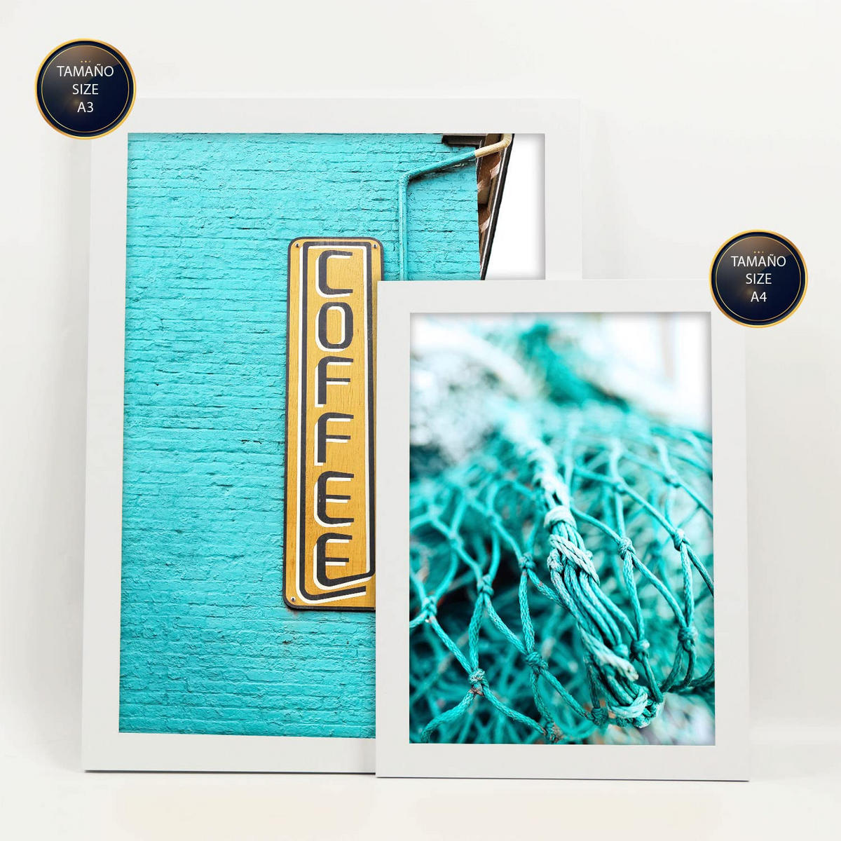 POSTER Set Mit 6 Sommertag A3 & A4 Weißer Rahmen - Weiß, Papier (29/3cm) - Nacnic