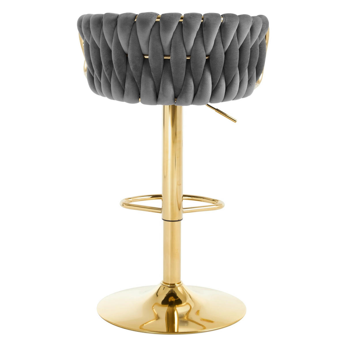BARHOCKER höhenverstellbar mit Armlehnen 49,5 x 50,5 x 77-98 cm Samt Dunkelgrau - Dunkelgrau, Metall (49.5/98/50.5cm) - Meubliv