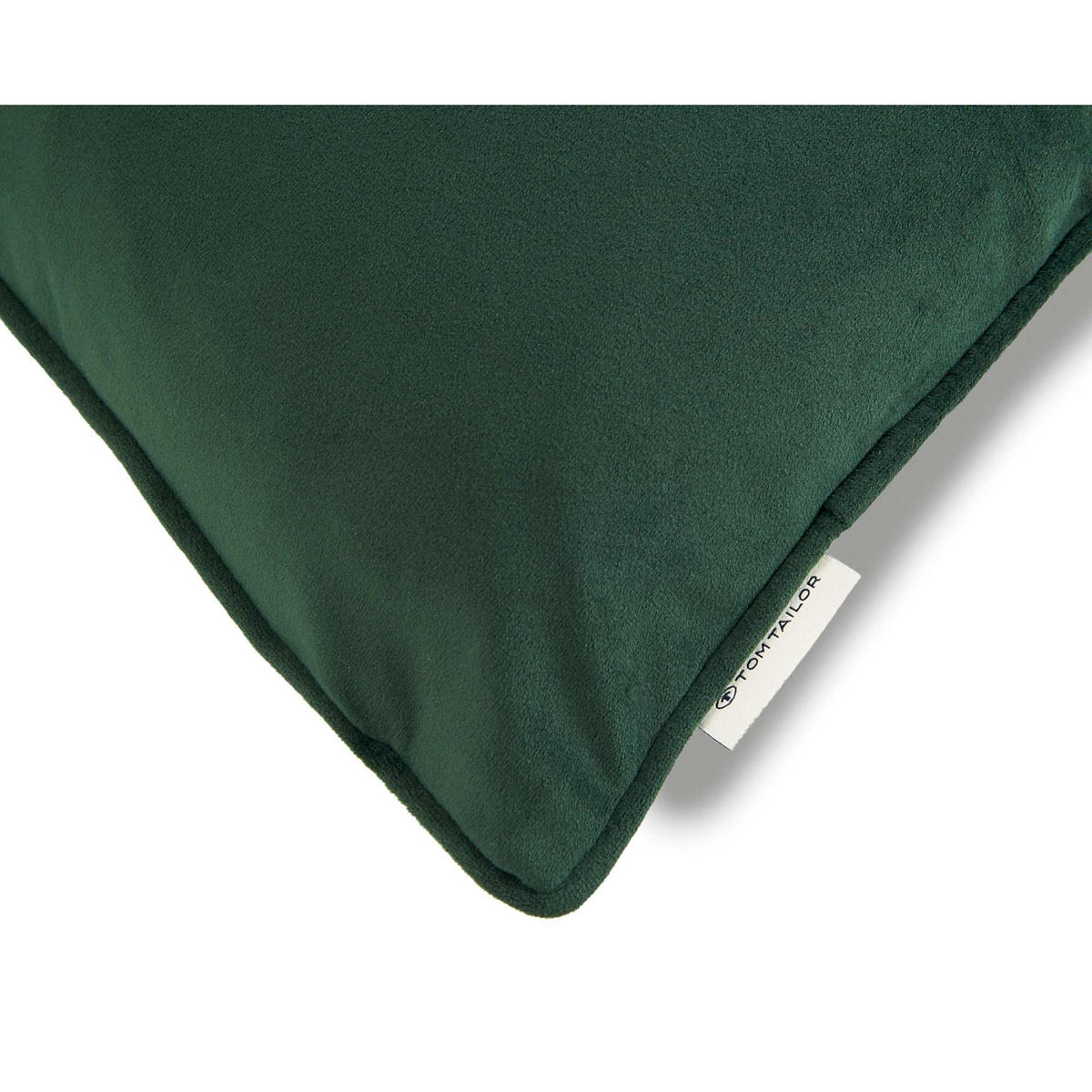 ZIERKISSENHÜLLE VELVET SIGNATURE - Grün, Textil (45/45cm) - Tom Tailor