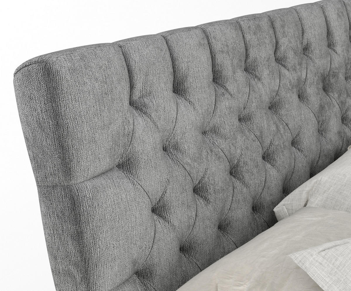 BOXSPRINGBETT Seraphine Grau 160/200 cm - Schwarz/Grau, Holz/Holzwerkstoff (160/200cm) - Maison de Reve