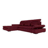 ECKSOFA Toscana Plus Velours inkl. Schlaffunktion - Bordeaux, Textil (179/300cm) - 99rooms