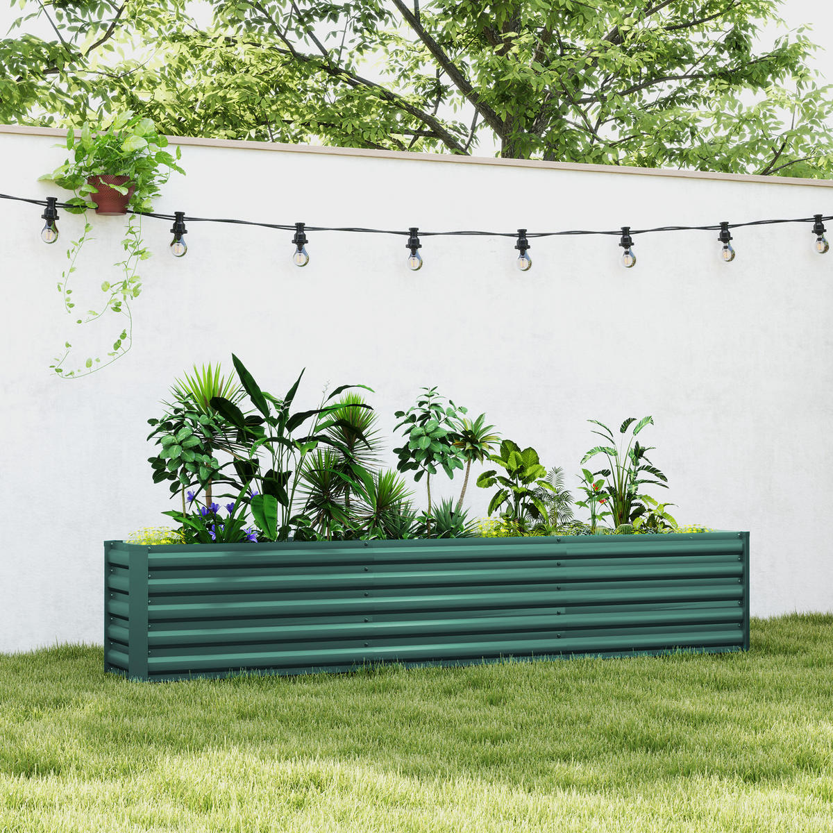 HOCHBEET DE-12178 240/40/45 cm offener Boden Grün - Grün, Metall (240/45/40cm) - ComfortXL