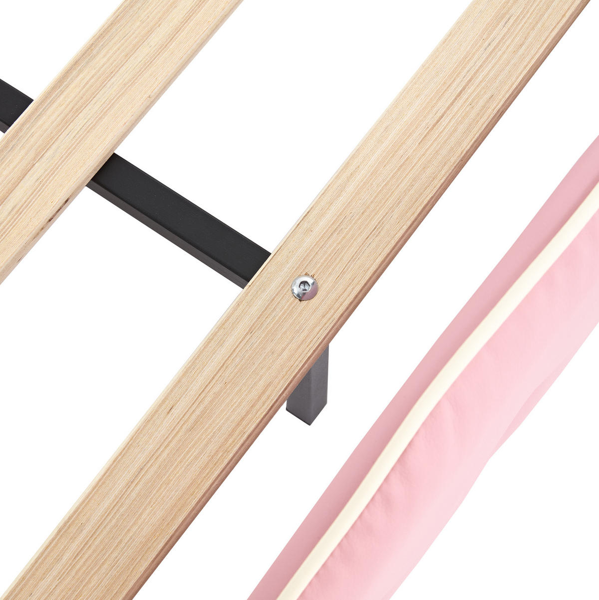 KINDERBETT aus PU 90x200 cm Rosa-Weiß mit LED-Beleuchtung und gepolstertem Kopfteil - Weiß, Kunststoff (90/200cm) - IVMEU